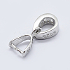 Anti-Tarnish Rhodium Plated 925 Sterling Silver Cubic Zirconia Pendant Bails STER-E054-08P-2