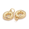 Rack Plating Eco-friendly Brass Micro Pave Clear Cubic Zirconia Charms KK-D072-01G-O-NR-3