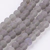 Natural Grey Agate Bead Strands X-G-H055-8mm-1