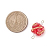 Glass Beaded Round Sphere Links PALLOY-MZ00874-05-2