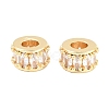 Brass Micro Pave Clear Cubic Zirconia European Beads KK-B186-17G-1