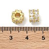 Brass Micro Pave Clear Cubic Zirconia Beads KK-G557-41G-2
