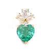 Brass Micro Pave Clear Cubic Zirconia Pendants KK-I695-070G-01-1
