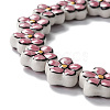 Handmade Porcelain Flower Beads Strands PORC-F003-01F-4