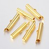 Brass Slide On End Clasp Tubes KK-P031-12G-2