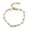 304 Stainless Steel Paperclip Chain Bracelets for Women BJEW-Z140-01G-4