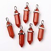 Natural Red Jasper Double Terminated Pointed Pendants X-G-F295-04D-1