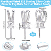 2Pcs 925 Sterling Silver Micro Pave Cubic Zirconia Peg Bails STER-BBC0007-30-2