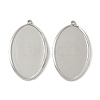 304 Stainless Steel Pendant Cabochon Settings STAS-D127-11P-1