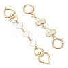 2Pcs 2 Styles Alloy Enamel Heart Cherry Link Bag Extension Chains FIND-YW0008-11B-1