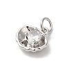 Rack Plating Brass Clear Cubic Zirconia Charms KK-Z056-29P-2