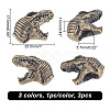 3Pcs 3 Colors Dinosaur Head Shaped Brass Beads KK-NB0002-95-2
