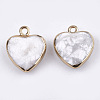 Electroplate Natural Howlite Pendants G-T112-03J-2