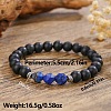 Bohemian Natural Black Onyx & Lapis Lazuli Beaded Stretch Bracelets ZX5026-3-2