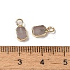Natural Rose Quartz Rectangle Charms G-Q169-07G-10-3