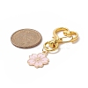 4Pcs Sakura Flower & Cat Alloy Enamel Keychains KEYC-JKC00456-4