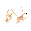 Brass Micro Pave Clear Cubic Zirconia Earring Findings KK-T062-232G-NF-2