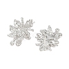 Flower Brass Stud Earring Findings KK-F921-04P-2