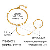 304 Stainless Steel Twisted Chain 2-Strand Hand Chain Ring Bracelets for Women MQ9629-6