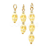 Halloween Handmade Porcelain & Electroplate Non-magnetic Synthetic Hematite Pendants PALLOY-JF06071-01-1