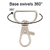 Zinc Alloy Swivel D Rings Lobster Claw Clasps X-E341-8-2