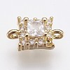 Brass Micro Pave Cubic Zirconia Links X-ZIRC-F084-53G-1