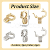 Olycraft 6Pcs 2 Colors Brass Micro Pave Clear Cubic Zirconia Twister Clasps KK-OC0001-47-2