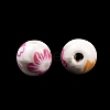 Floral Printed Porcelain Beads PORC-Q199-8mm-12-4