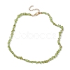 Natural Peridot Chip Beaded Necklace NJEW-JN04616-16-4