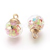 Transparent Glass Bottle Pendants GLAA-L018-02-2