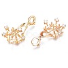 Brass Micro Pave Clear Cubic Zirconia Peg Bails Pendants KK-N232-231-4