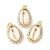 Natural Cowrie Shell Pendants KK-C143-40A-G-1