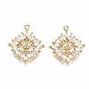 Brass Micro Pave Clear Cubic Zirconia Peg Bails Pendants KK-T056-88G-NF-1