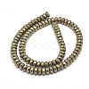 Faceted Rondelle Natural Pyrite Beads Strands G-I126-11-6x4mm-2