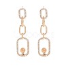 Brass Micro Pave Clear Cubic Zirconia Stud Earring Findings KK-S364-149-1