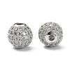 CZ Brass Micro Pave Grade AAA Clear Color Cubic Zirconia Round Beads KK-O065-8mm-05P-NR-5