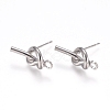 Rack Plating Brass Stud Earring Findings KK-L198-006P-1