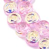 Electroplate Baking Paint Transparent Glass Beads Strands GL-CBA2ED2-05D-3