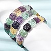 Natural Rainbow Fluorite Square Beaded Stretch Bracelets for Women GG-CBA3F02-06-3