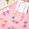 30Pcs 5 Colors Acrylic Beaded Connector Charms PALLOY-TAC0195-7