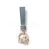 Microfiber & Zinc Alloy & Crystal Rhinestone Keychain KEYC-G062-01A-2