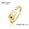 304 Stainless Steel Cuff Open Rings WGE0991-02-3