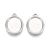 304 Stainless Steel Pendant Cabochon Settings STAS-T067-69P-1