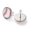 Sport Balls Glass & 304 Stainless Steel Stud Earrings for Women EJEW-H005-01P-05-2