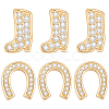 8Pcs 2 Styles Brass Micro Pave Cubic Zirconia Beads KK-BBC0024-70-1