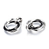 Ion Plating(IP) 201 Stainless Steel Interlocking Ring Pendants STAS-N099-01B-3