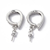 Brass Micro Pave Clear Cubic Zirconia Twister Clasps KK-P223-39P-2