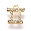Golden Plated Brass Micro Pave Cubic Zirconia Charms ZIRC-L075-51H-1