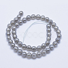 Electroplated Natural Grey Agate Beads Strands X-G-G724-8mm-2
