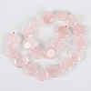 Natural Rose Quartz Flat Round Beads Strands G-E243-06-2